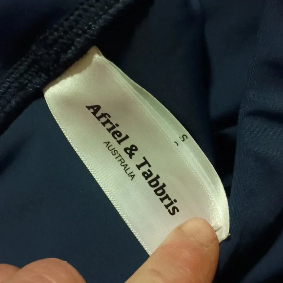 Afriel and Tabbris blue and white striped athletic leggins - Picture 3 of 7